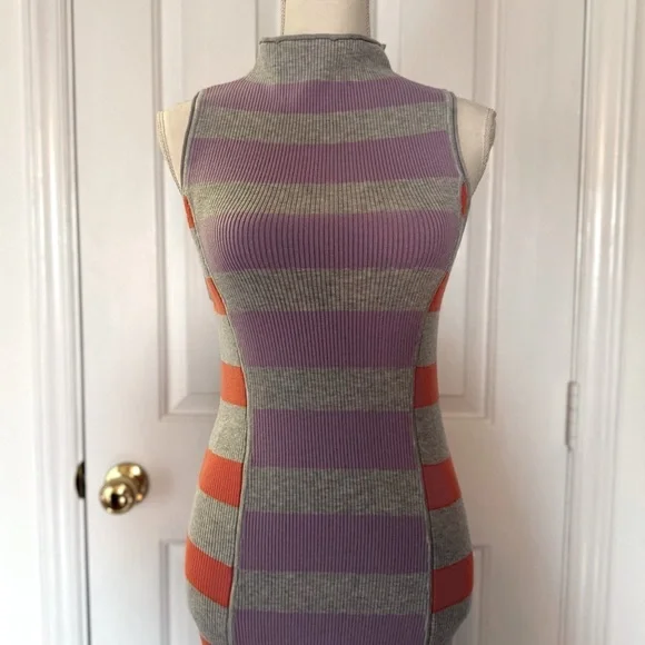 “DAILY PRACTICE” Anthropologie Striped Sleeveless Knit Sweater Dress - Picture 5 of 13